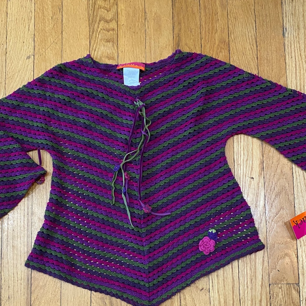 Kate Mack crochet top lightweight Poncho top